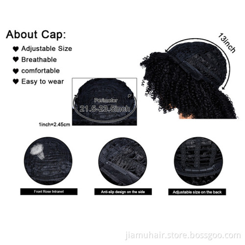 Synthetic Ombre Cosplay Wigs Short Hair Afro Kinky Curly Wig With Bangs Wholesale Price